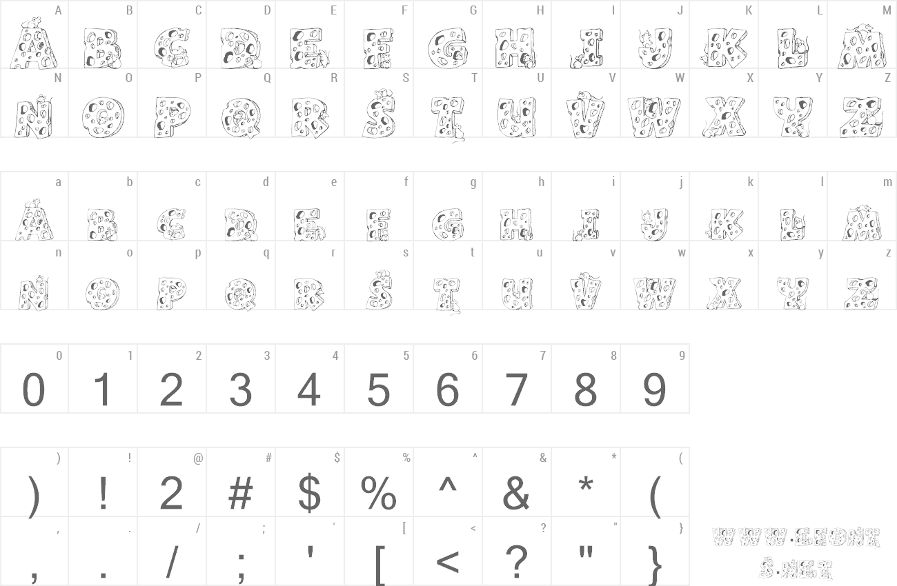 Font Cheese and Mouse preview